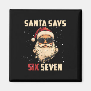 Imán Papá Noel Divertido Dice Seis Siete Navidad 67 Mem