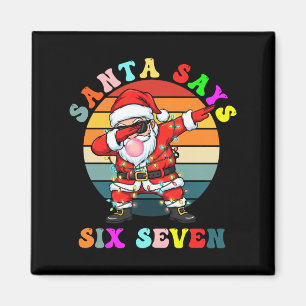 Imán Papá Noel Divertido Dice Seis Siete Navidad 67 Mem
