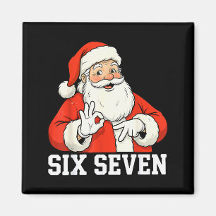 Imán Papá Noel Divertido Dice Seis Siete Navidad 67 Mem