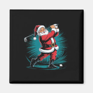 Imán Papá Noel divertido jugando golf deporte swing fie
