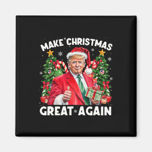 Imán Papá Noel Divertido Trump 2025 Haz Navidad Grande