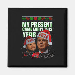 Imán Papá Noel divertido Trump Navidad llegó temprano 4