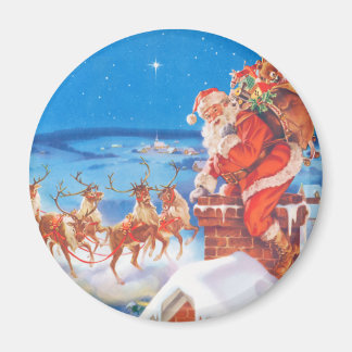 Imán Papá Noel En La Azotea De Los Navidades