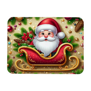 Imán Papá Noel en Sleigh