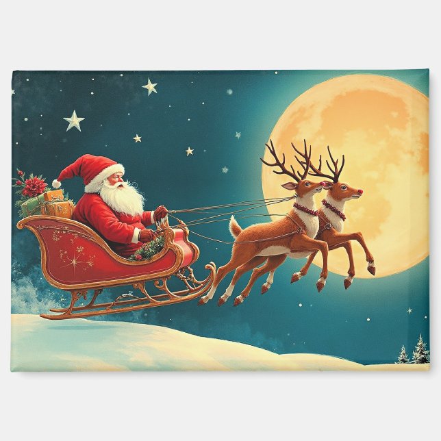 Imán Papá Noel en trineo (Anverso)
