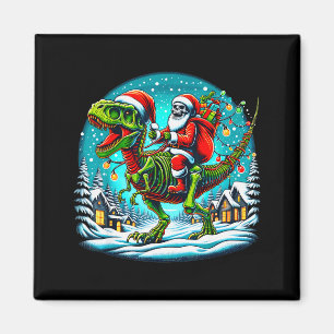 Imán Papá Noel Esqueleto Montando Dinosaurio T Rex Navi