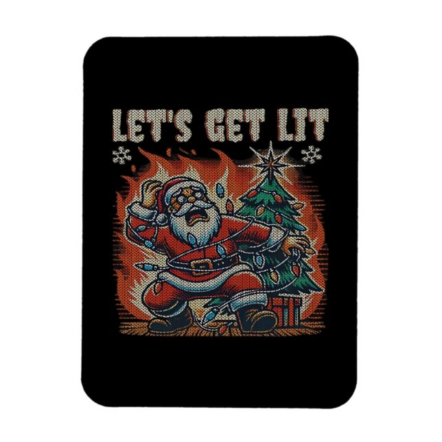 Imán Papá Noel está ardiendo. Vamos a encender clásico (Vertical)