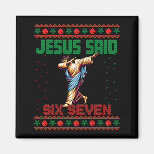 Imán Papá Noel haciendo Dabbing dice Sesenta y Siete 67