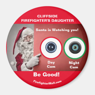 Imán Papá Noel, hija de FiREFIGHTER, está mirando