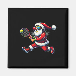 Imán Papá Noel jugando tenis juego raqueta de tenis Chr