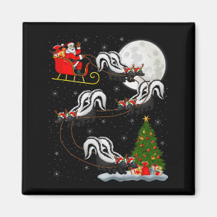 Imán Papá Noel Mapache Trineo Volador Divertido Mágico 