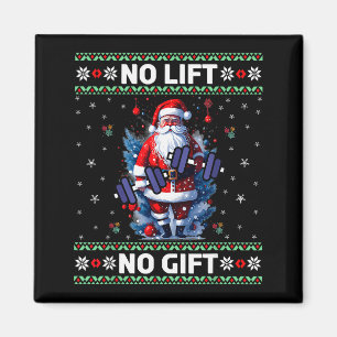 Imán Papá Noel Musculoso Divertido Levantando Suéter Fe