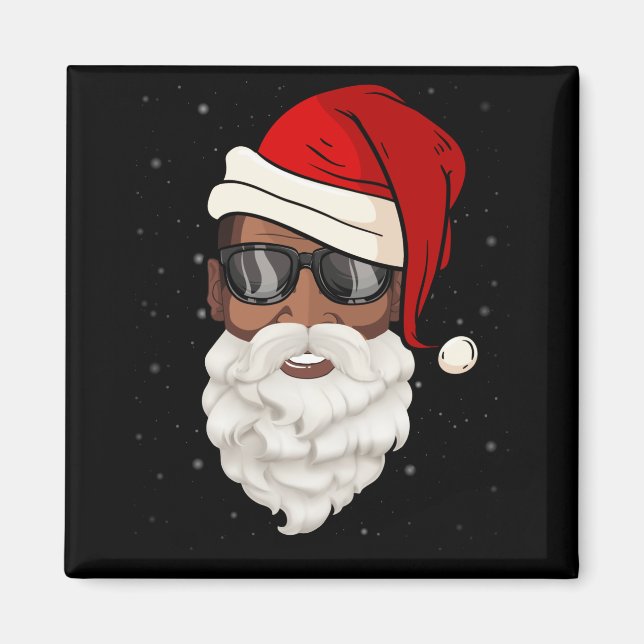 Imán Papá Noel Noel negro Noel Santa Afro Americano (Frente)
