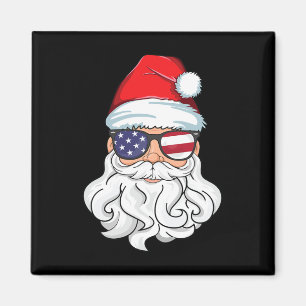 Imán Papá Noel Patriótico Usa Gafas De Sol Niños Navida