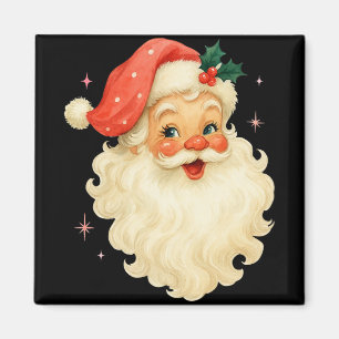 Imán Papá Noel Rosa Cara de Navidad Antiguo Xmas Vintag