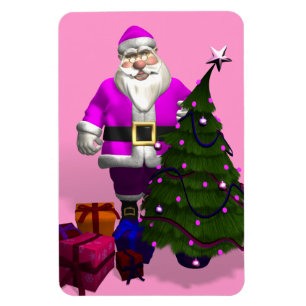 Imán Papá Noel Rosado