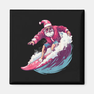 Imán Papá Noel surfista de Navidad Surfboarder Amante d