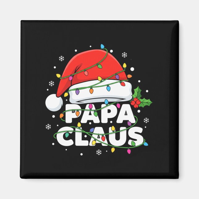 Imán Papa Papá Claus Luces de Navidad Familia Igualdad  (Frente)