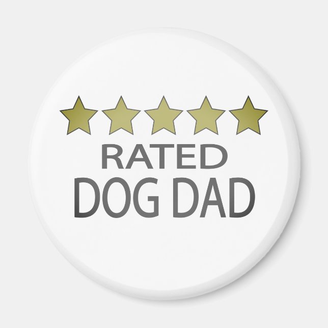 Imán Papá perro de cinco estrellas (Frente)