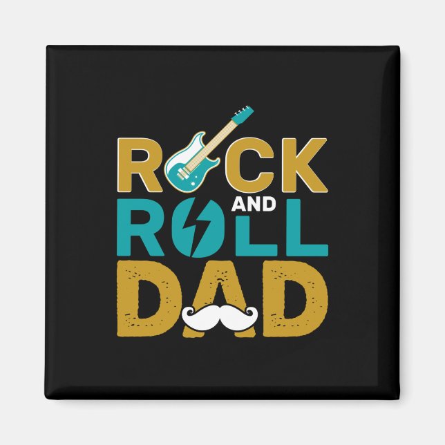Imán Papá Regalos | Rock And Roll Dad (Frente)