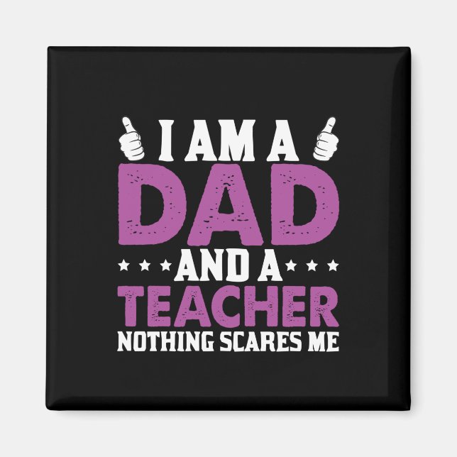 Imán Papá Regalos | Soy Papá Y Profesor (Frente)