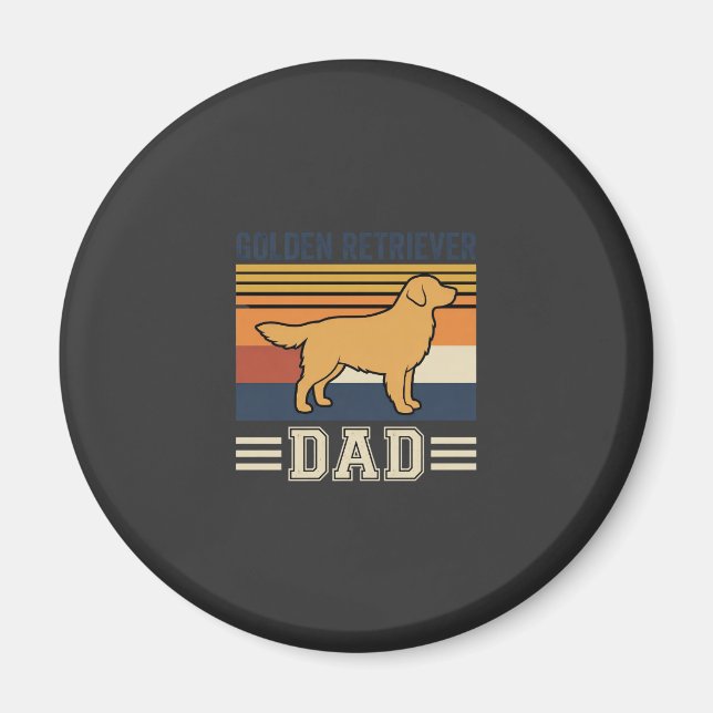 Imán Papá Retriever Dorado Perro Retro (Frente)
