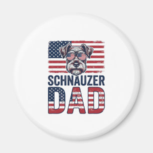 Imán Papá Schnauzer Patriótico Vintage Perro