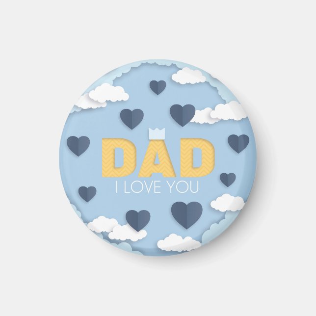 Imán Papá te amo, regalo del día del padre (Frente)