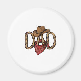 Imán Papá Vaquero Cuerda Sombrero Bandana Grabado Vinta