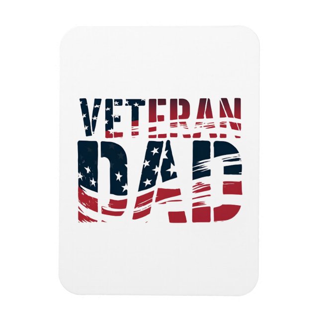 Imán Papá Veterano Rojo, Blanco y Azul (Vertical)