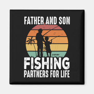 Imán Papá Vintage Y Los Socios De Pesca De Hijos Para L
