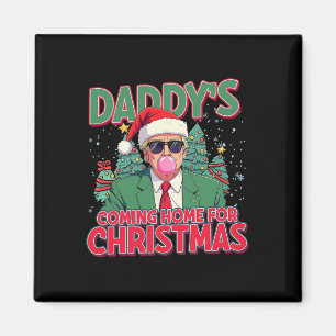 Imán Papá Vuelve A Casa Por Los Navidades Santa Funny T