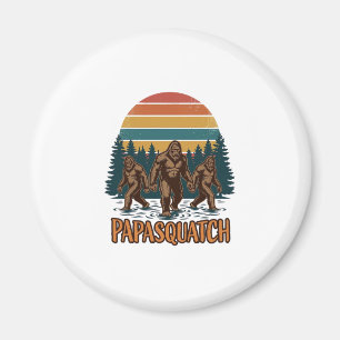 Imán Papasquatch Bigfoot Diseño Vectorial Puesta de Sol