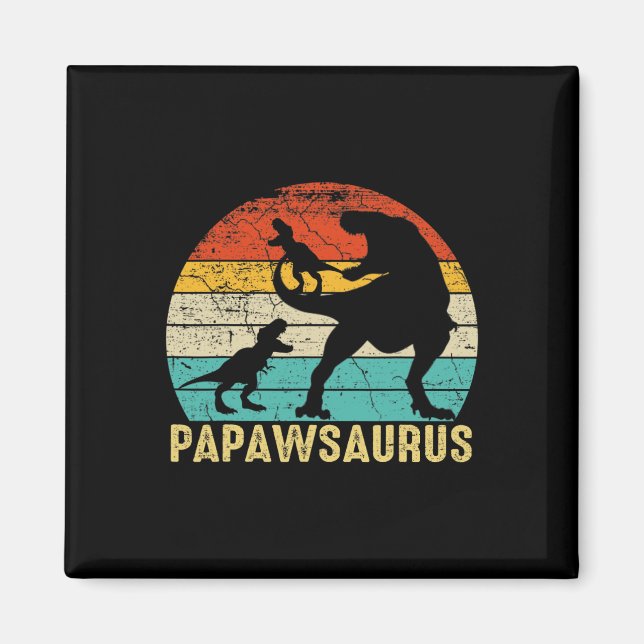 Imán Papawsaurus Rex Papaw Dinosaur 2 Día del Padre par (Frente)