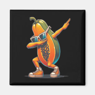 Imán Papaya Dab Bailando Fruta Papaya Dabbing Con Sol