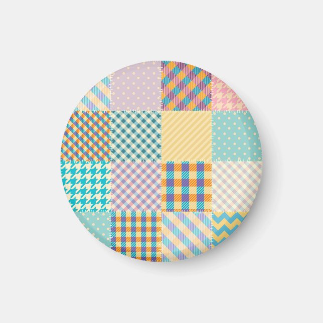 Imán Papel de época: fondo textil sin costuras (Frente)