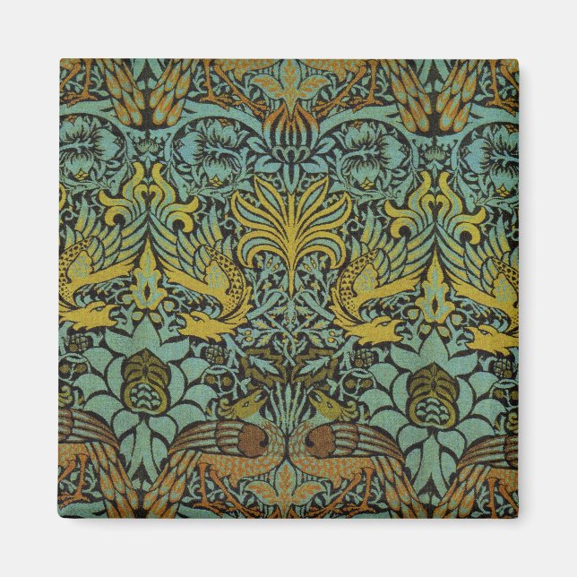 Imán Papel de escritorio de William Morris Peacock Drag (Frente)