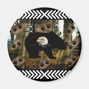 Imán Papel de oso negro de águila de águila de águila p