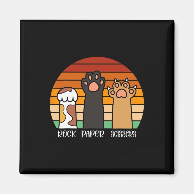 Imán Papel de rock tijeras juego de gatitos para animal (Frente)