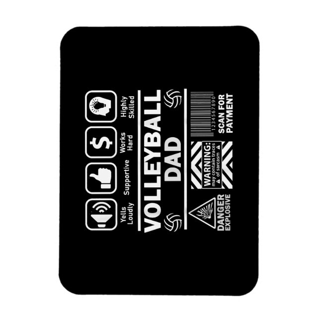 Imán Papel de voleibol con contenido gracioso de padre  (Vertical)