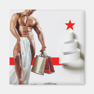 Imán Papel espiral blanco espiral de compras de Navidad