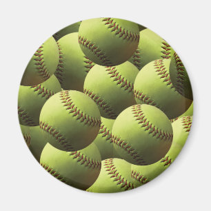 Imán Papel pintado amarillo del softball