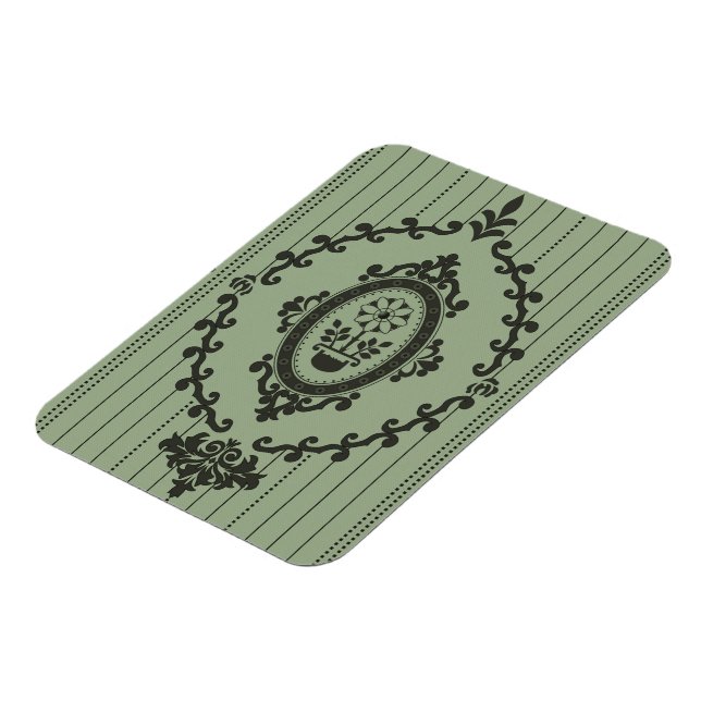 Imán Papel pintado barroco en verde (Lado Izquierdo)