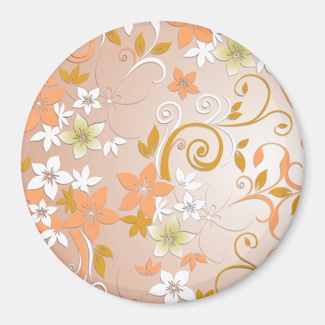 Imán Papel pintado de flores 8 (Frente)