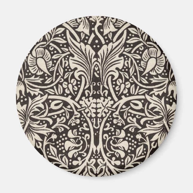 Imán Papel pintado floral de narciso William Morris (Frente)
