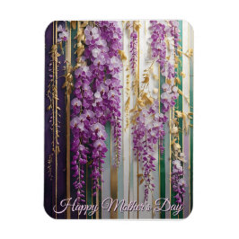 Imán Papel pintado floreado del Día de la Madre Wisteri