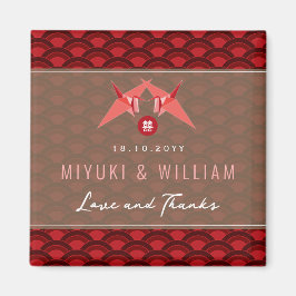 Imán Papel rojo grúa vieira partido de boda asiático a 