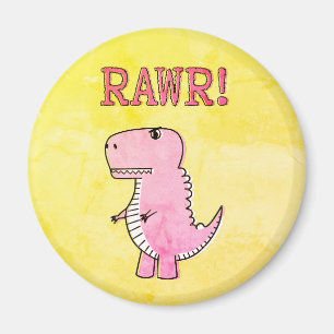 Imán Papel Viejo En T Rex, Personalizado Rosa Cuto Y En