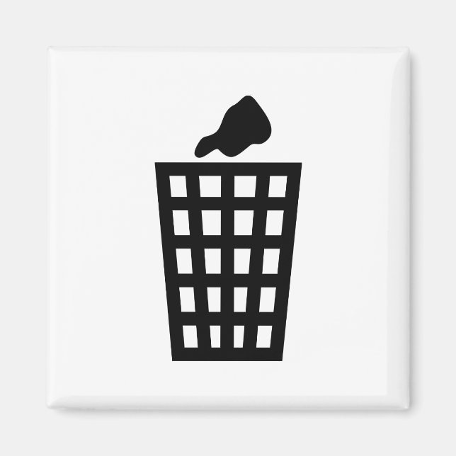 Imán Papelera de desechos negros (Frente)