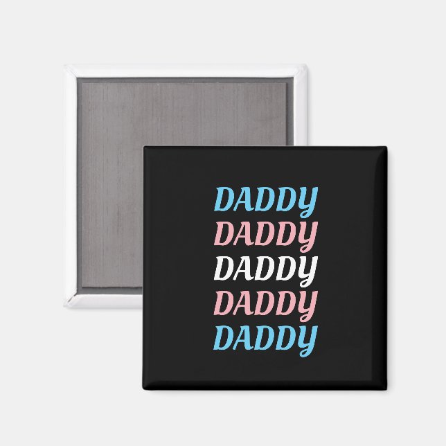Imán Papi LGBTQ Orgullo transgénero Día del Padre (Anverso/Reverso)